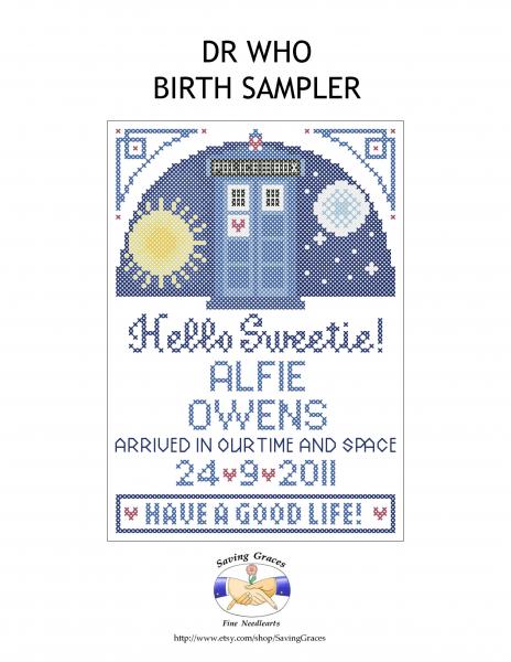 Dr Who Birth Sampler