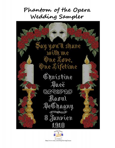 Phantom of the Opera Wedding Sampler