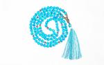 Sky Blue Cat's Eye Mala Necklace