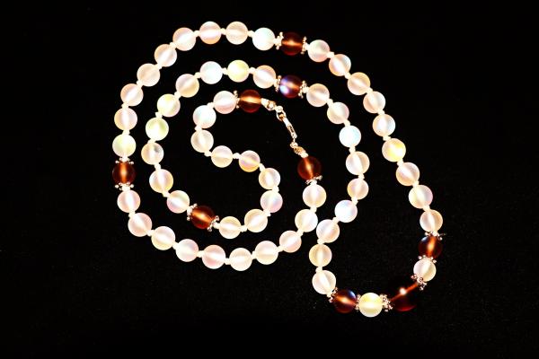 Matte White Mystic Aura Quartz Necklace picture