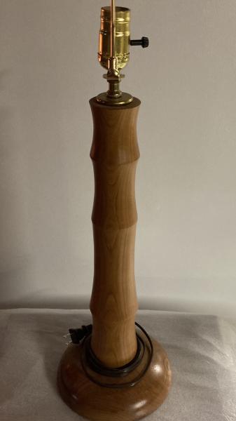 Black cherry wood table lamp