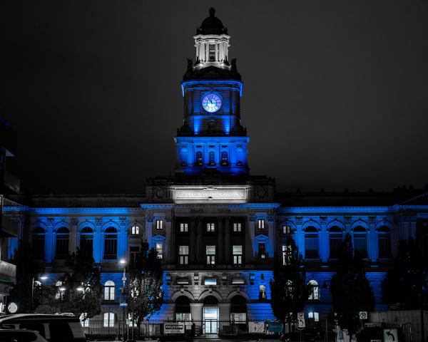 Polk County Courthouse In Blue