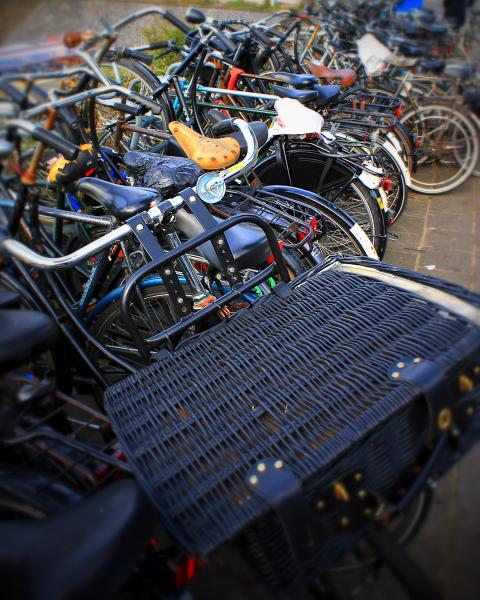 Bikes on the Bridge in Amsterdam picture