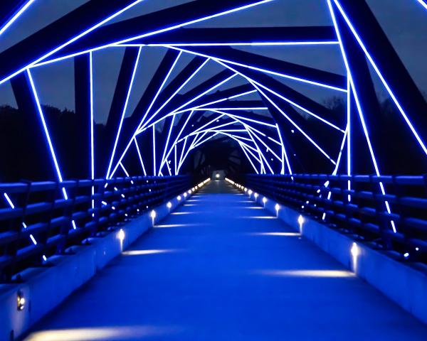 High Trestle Bridge in Blue