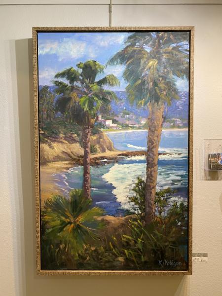 Palms and Surf 30x44” oil picture
