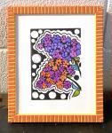 Hand-Painted Linocut Print - Lilacs