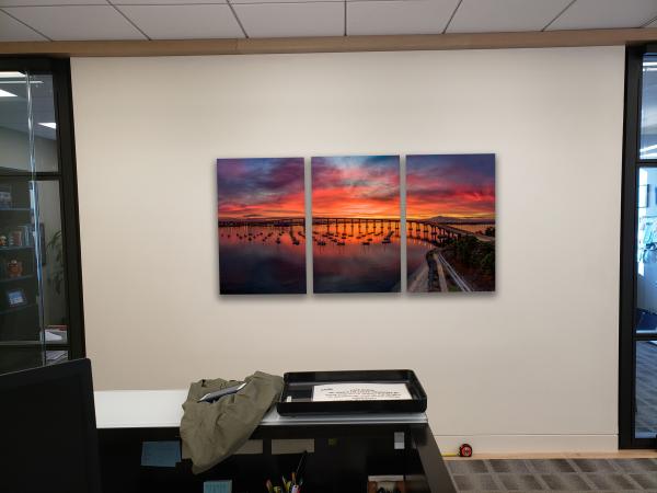 "The Lone Photographer" - 30"x60" Metal Triptych picture