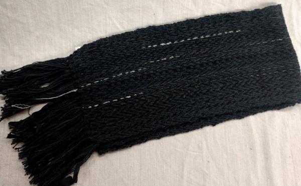 Black Cotton Scarf with Varigated Threads