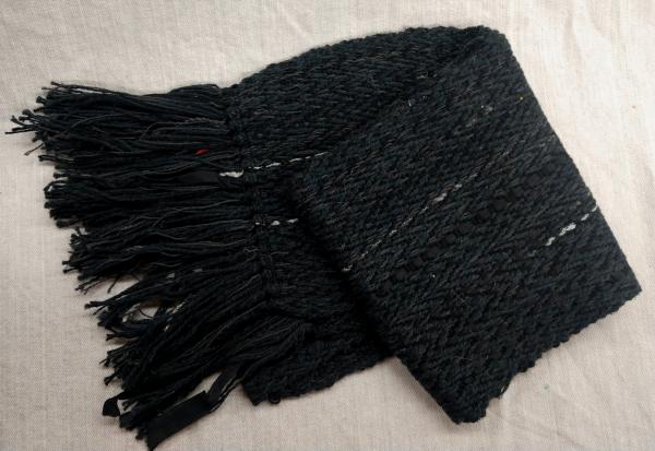Black Cotton Scarf with Varigated Threads picture