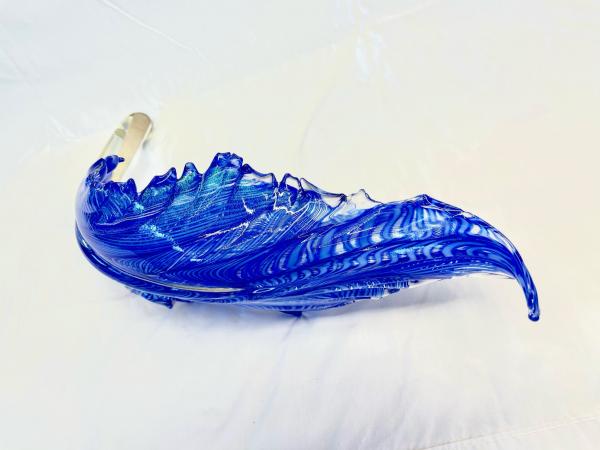 Blue Feather Hand Sculpted Glass picture