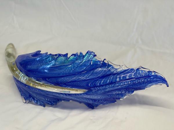 Blue Feather Hand Sculpted Glass picture