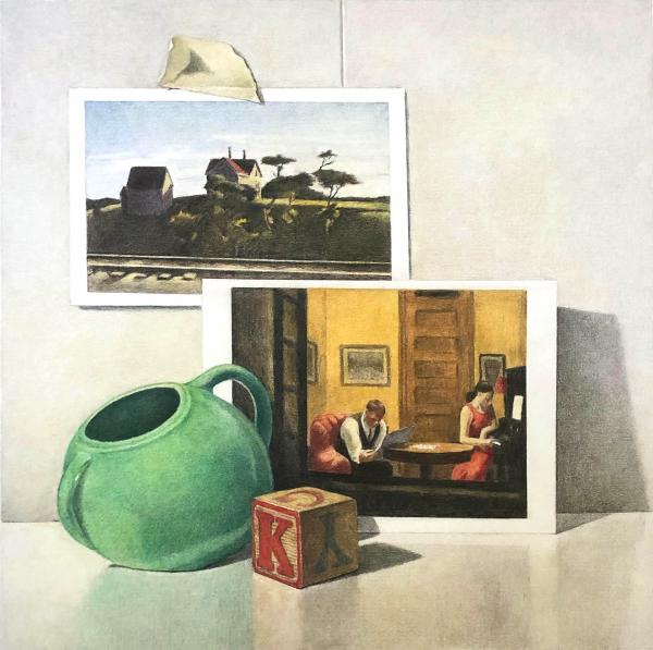 Wooden Block with Edward Hopper