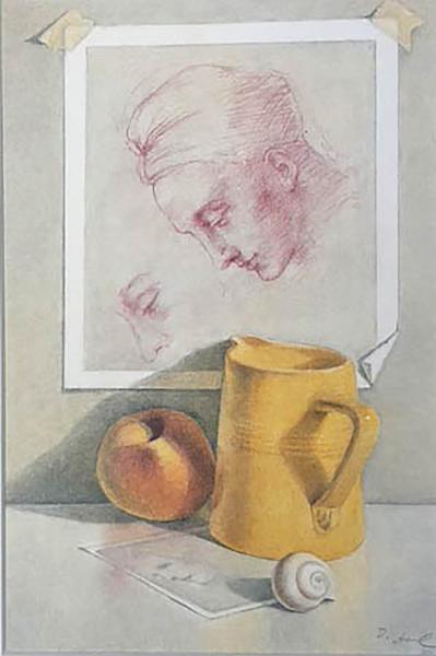 Yellow Pitcher with Michelangelo