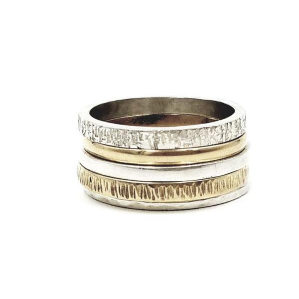 Sterling Silver / Gold Stack Rings