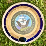 Navy Photo Glass & Concrete Stepping Stone