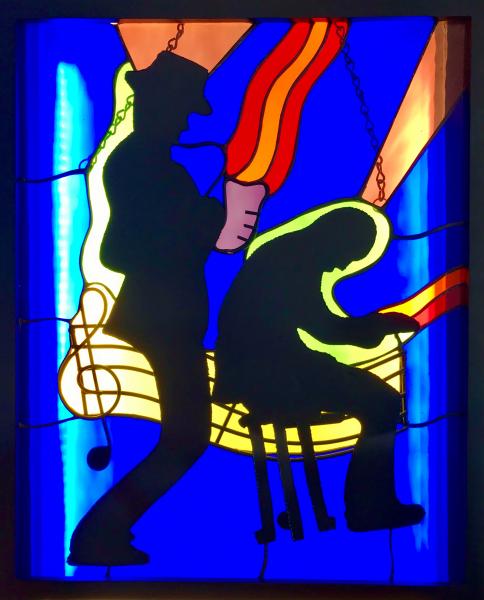 Jazz Blues Band Stained Glass picture