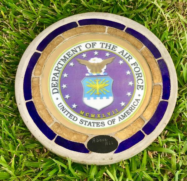 Air Force Photo Glass & Concrete Stepping Stone