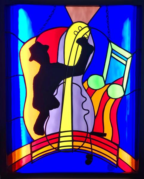 Jazz Blues Band Stained Glass picture