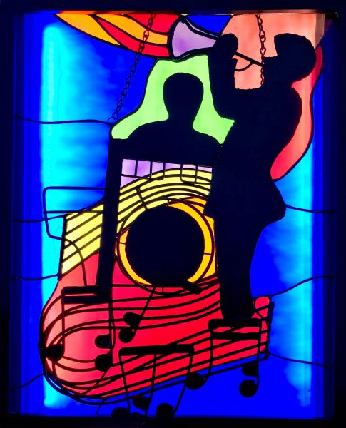 Jazz Blues Band Stained Glass picture