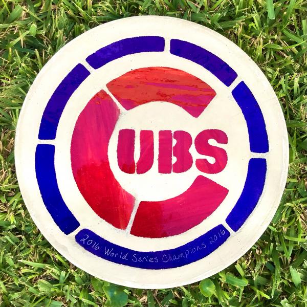 Chicago Cubs Glass & Concrete Stepping Stone