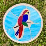 Parrot Glass & Concrete Stepping Stone