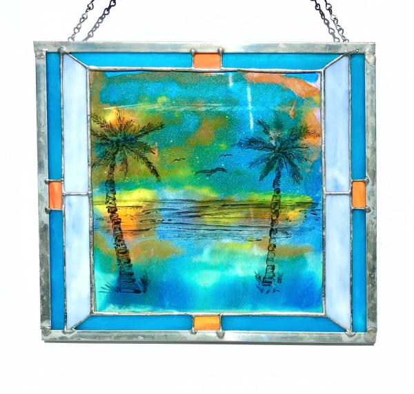 Stained Glass Acrylic Pour Palms