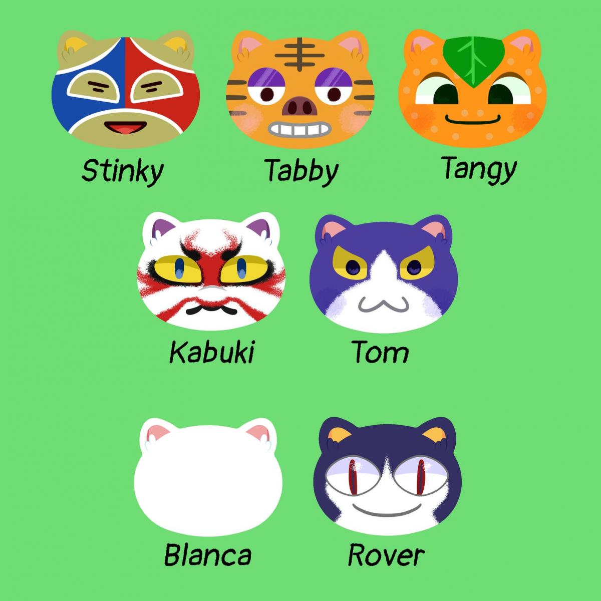 Animal Crossing Cat Villager Buttons picture