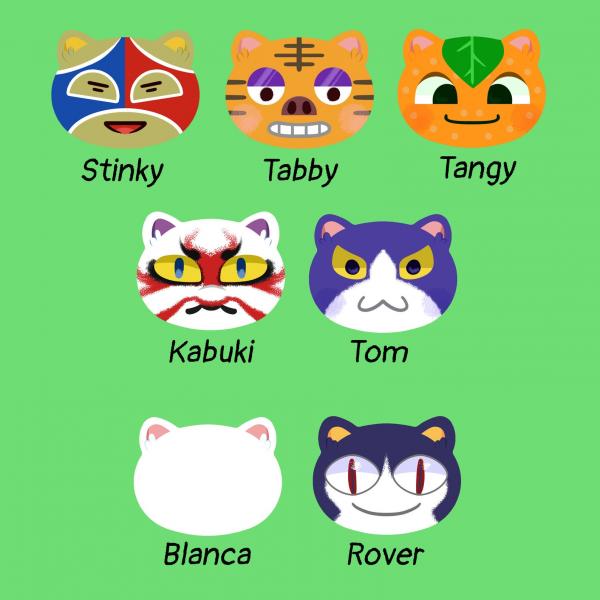 Animal Crossing Cat Villager Buttons picture