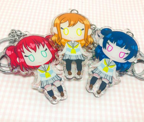 Love Live Aquors 2.5" Glitter Charms picture