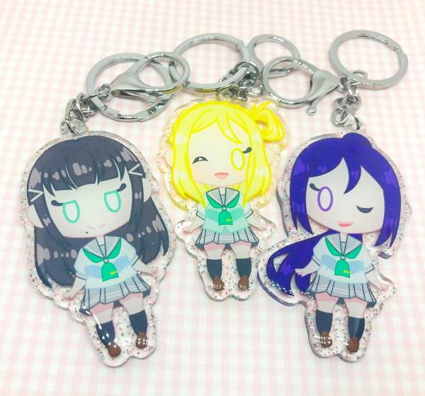 Love Live Aquors 2.5" Glitter Charms picture