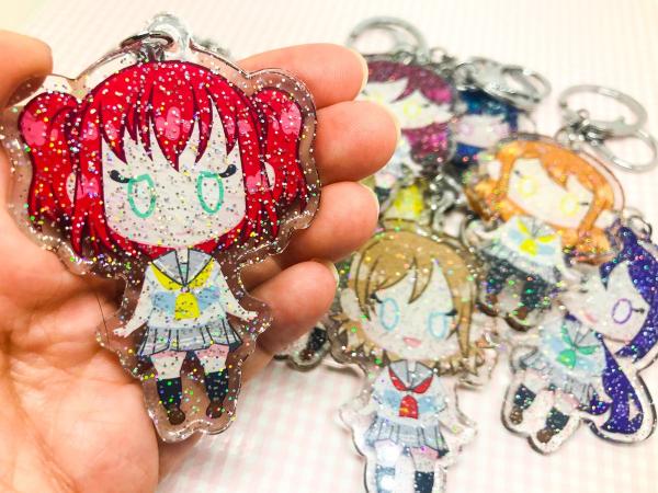 Love Live Aquors 2.5" Glitter Charms picture