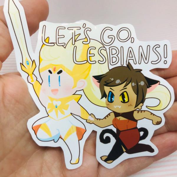 Catradora She-Ra Catra Adora Let's Go Lesbians Vinyl Sticker