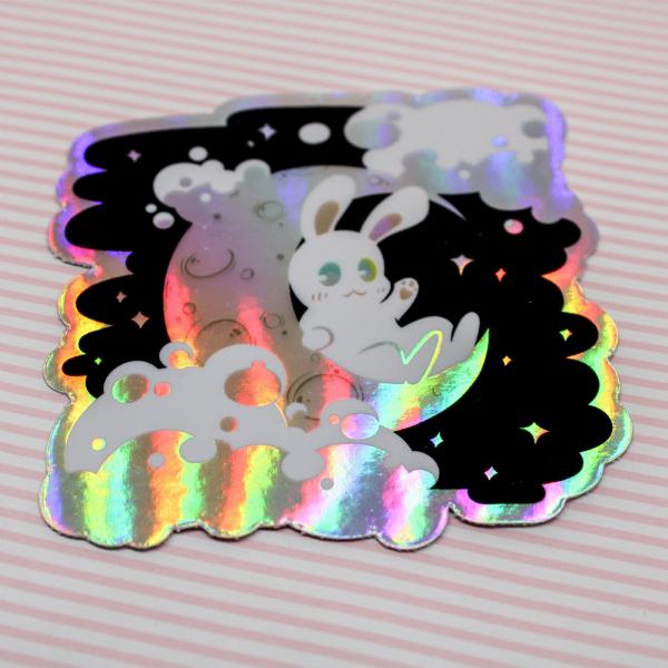 Moon Bunny Holographic Button picture