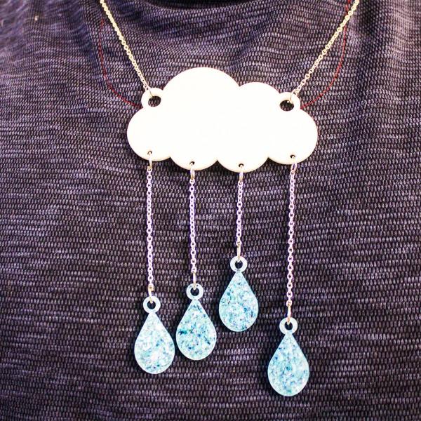 Rain Cloud Acrylic Necklace