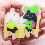 Ralsei Asriel Tea Party Glitter Acrylic Charm