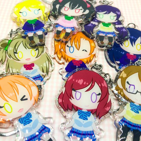 Love Live Muse 2.5" Glitter Charms