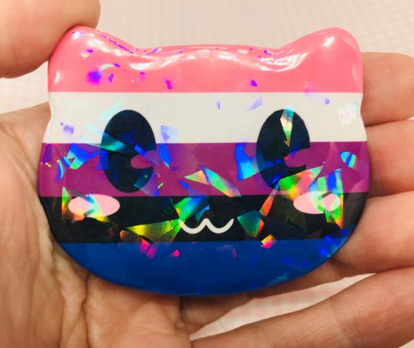 Genderfluid Cat Button picture