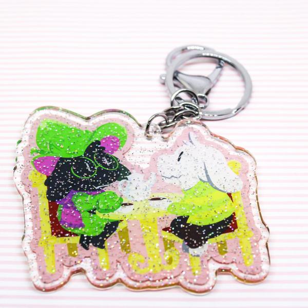 Ralsei Asriel Tea Party Glitter Acrylic Charm picture