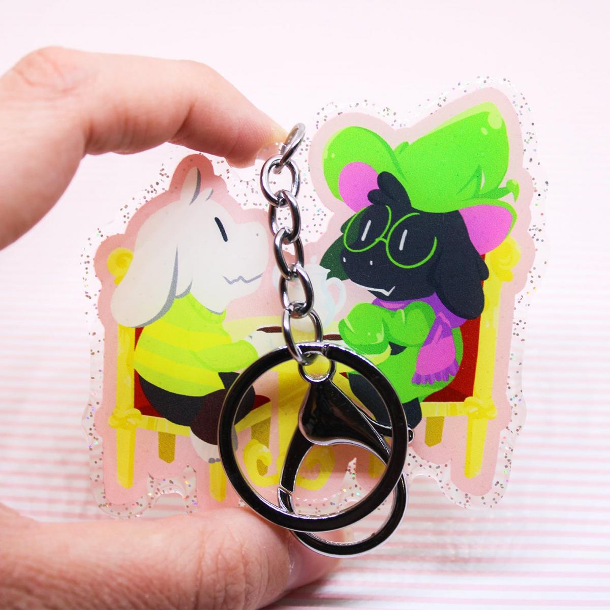 Ralsei Asriel Tea Party Glitter Acrylic Charm picture