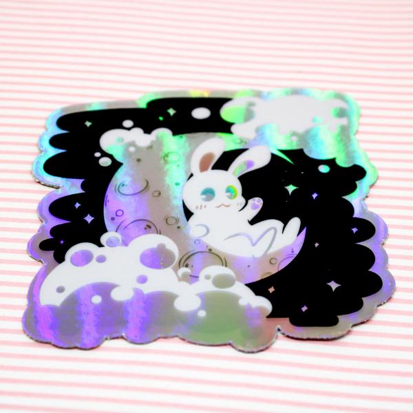 Moon Bunny Holographic Button picture