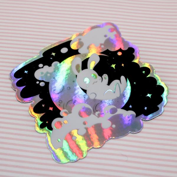 Moon Bunny Holographic Button picture