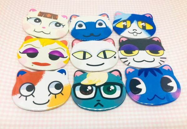 Animal Crossing Cat Villager Buttons