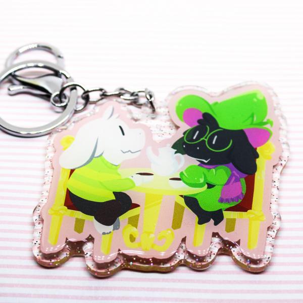 Ralsei Asriel Tea Party Glitter Acrylic Charm picture