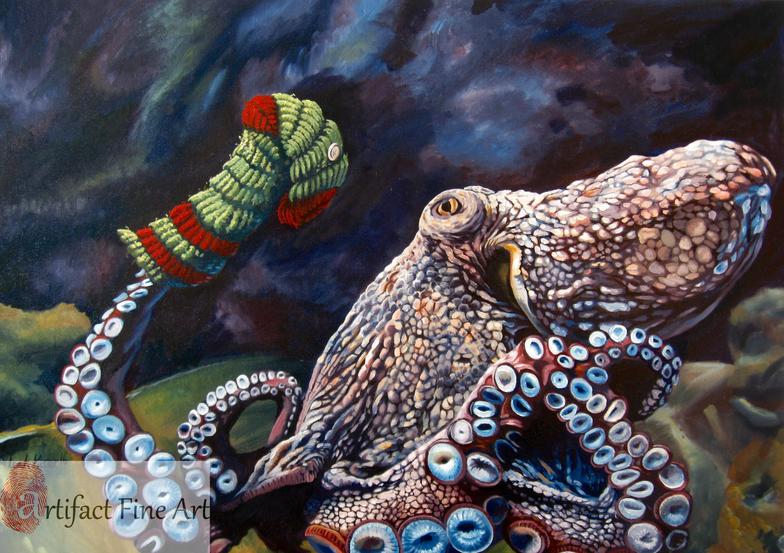 “Socktopus” Lg Limited Edition archival print ~15x20 inch picture