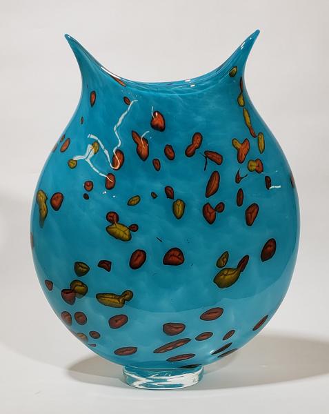 large sea blue vase