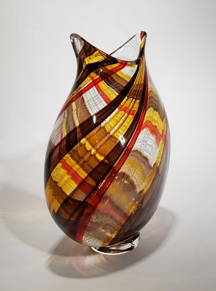 large red gold and brown vase picture