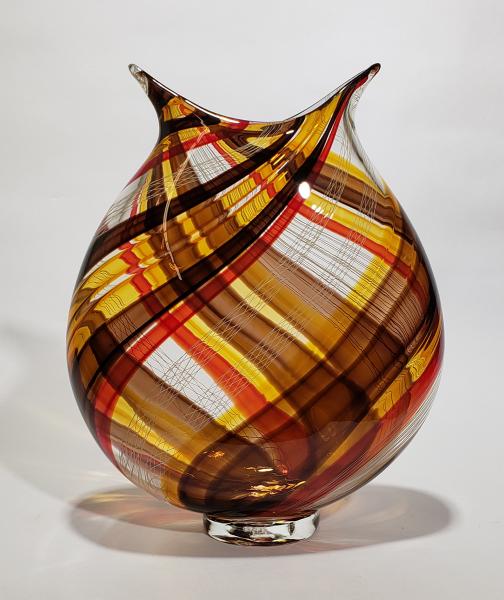 large red gold and brown vase