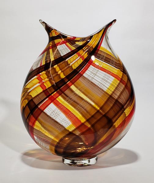 large red gold and brown vase picture