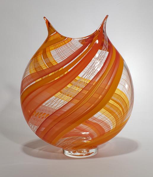 large orange cane vase picture