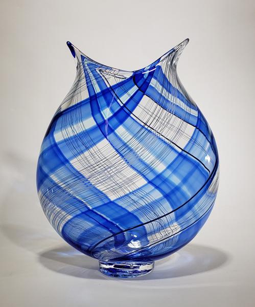 large blue vase
